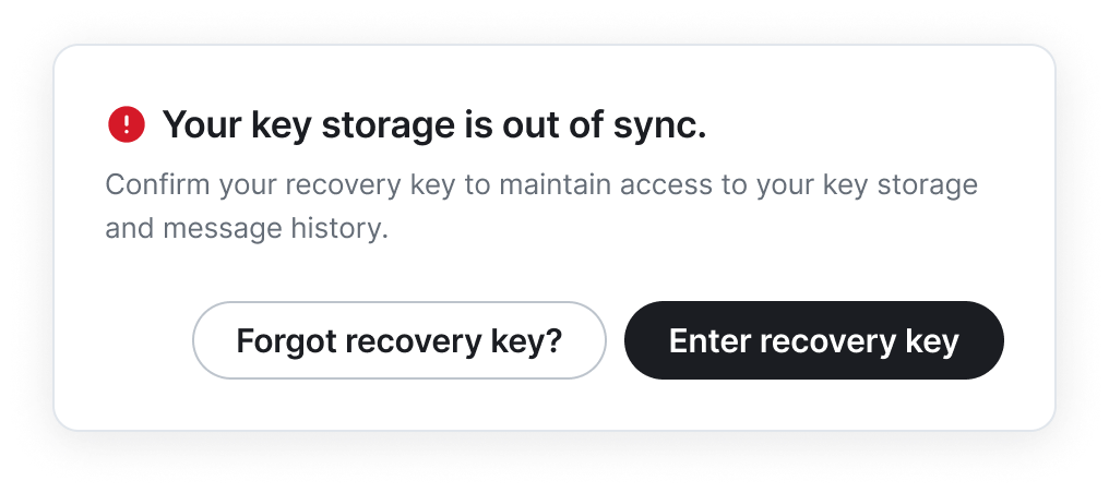 key storage is out of sync UI