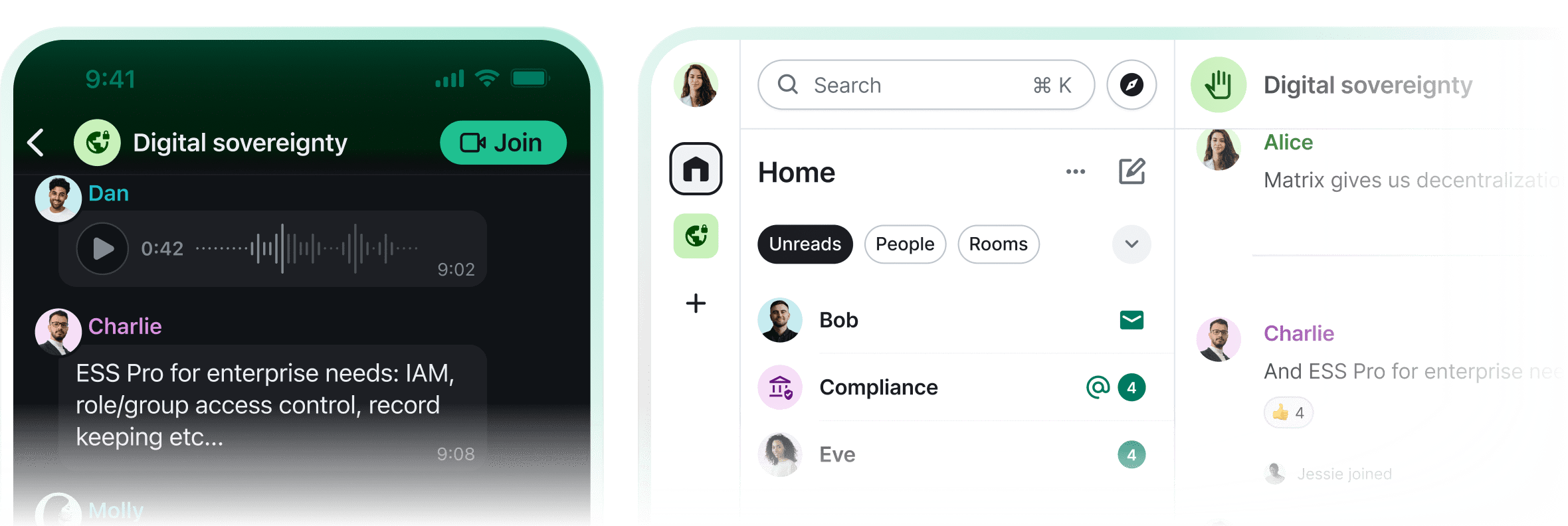 Element on mobile and web/desktop